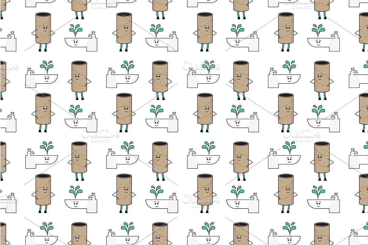 Seamless Toilet Paper Pattern Bundle, a Pattern Graphic by Queen of Infographics (Photo 6 of 6)
