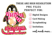 Glitter Christmas Penguin Clipart, an Illustration by OK Design (Thumbnail 4 of 6)