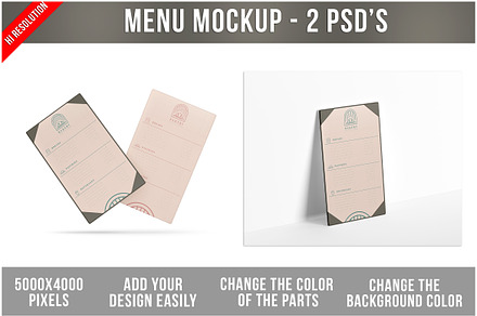 Menu Mockup PSD, an Advertising Mockup by Bruno's Shop