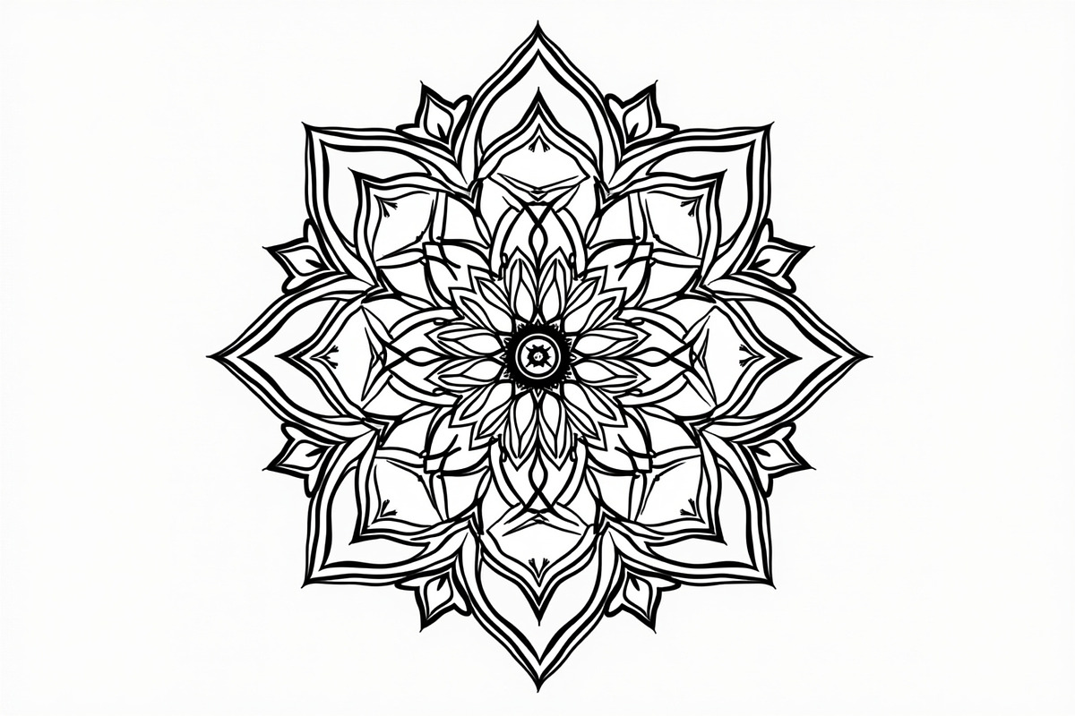 Mandala Art Line Drawing Pack, an Illustration by musafir_fashion (Photo 11 of 11)