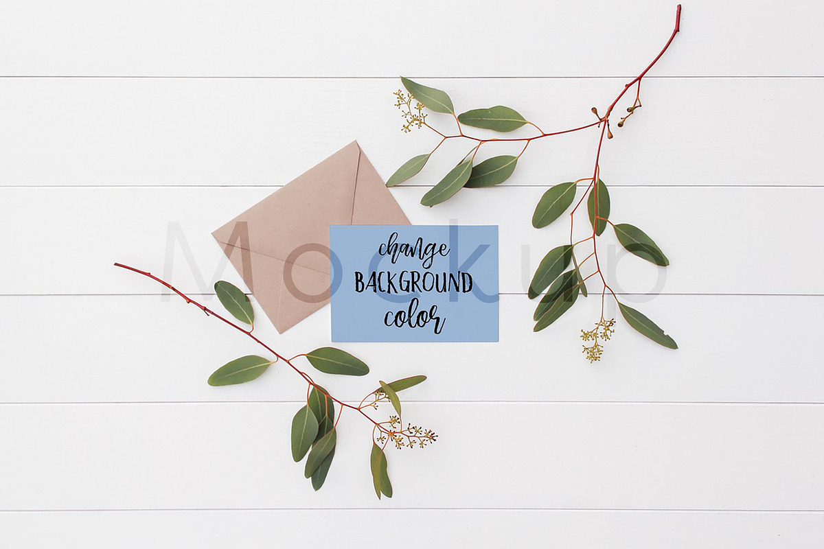 5x7 Invite Mockup - Eucalyptus 4, a Product Mockup by ILLONA GRAPHICS (Photo 4 of 5)