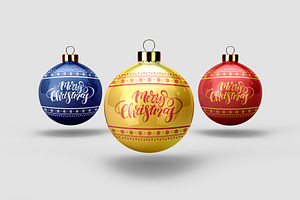 Christmas Ball Gloss Mockup - 8 View