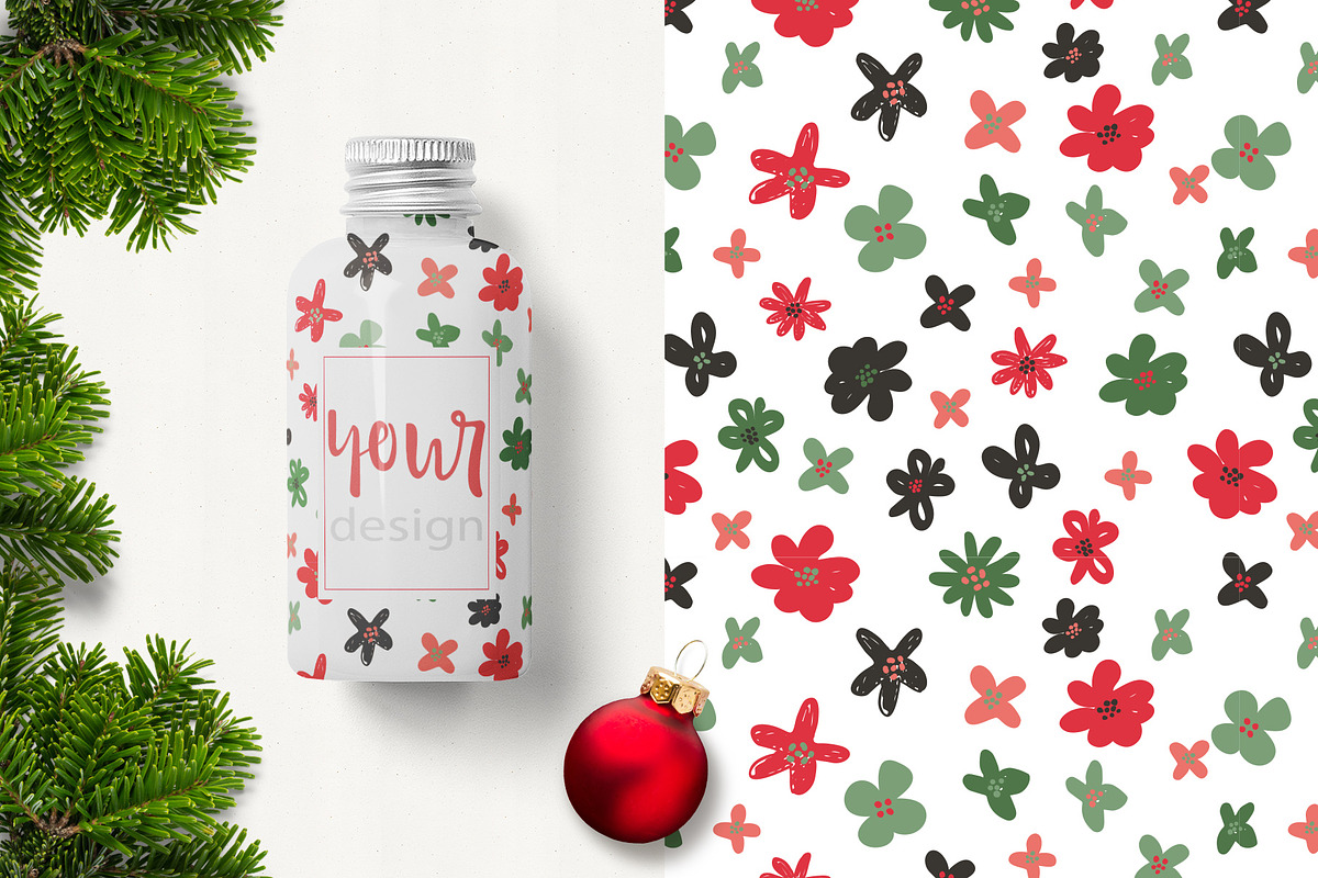 Winter holiday floral patterns, a Pattern Graphic by Cozy pattern shop (Photo 10 of 11)