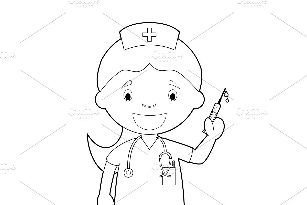 80x Professions for Coloring, an Education Illustration by asantosg (Photo 12 of 17)