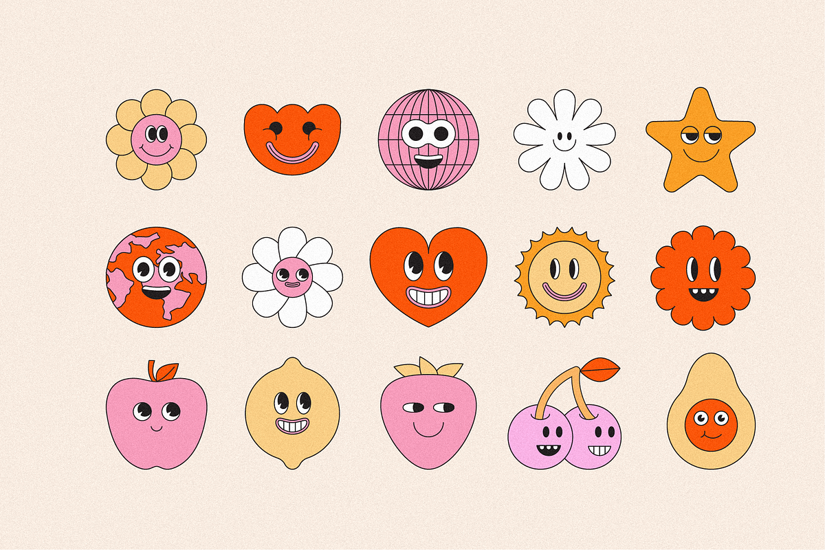 Retro stickers - vector elements, a Background Graphic by venimo (Photo 4 of 9)