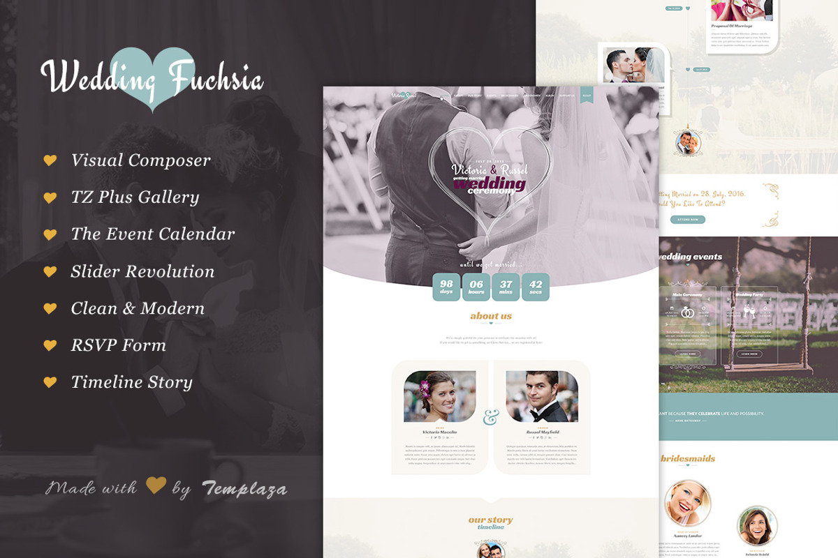 Wedding Fuchsia - WordPress Theme, a WordPress Template by TemPlaza
