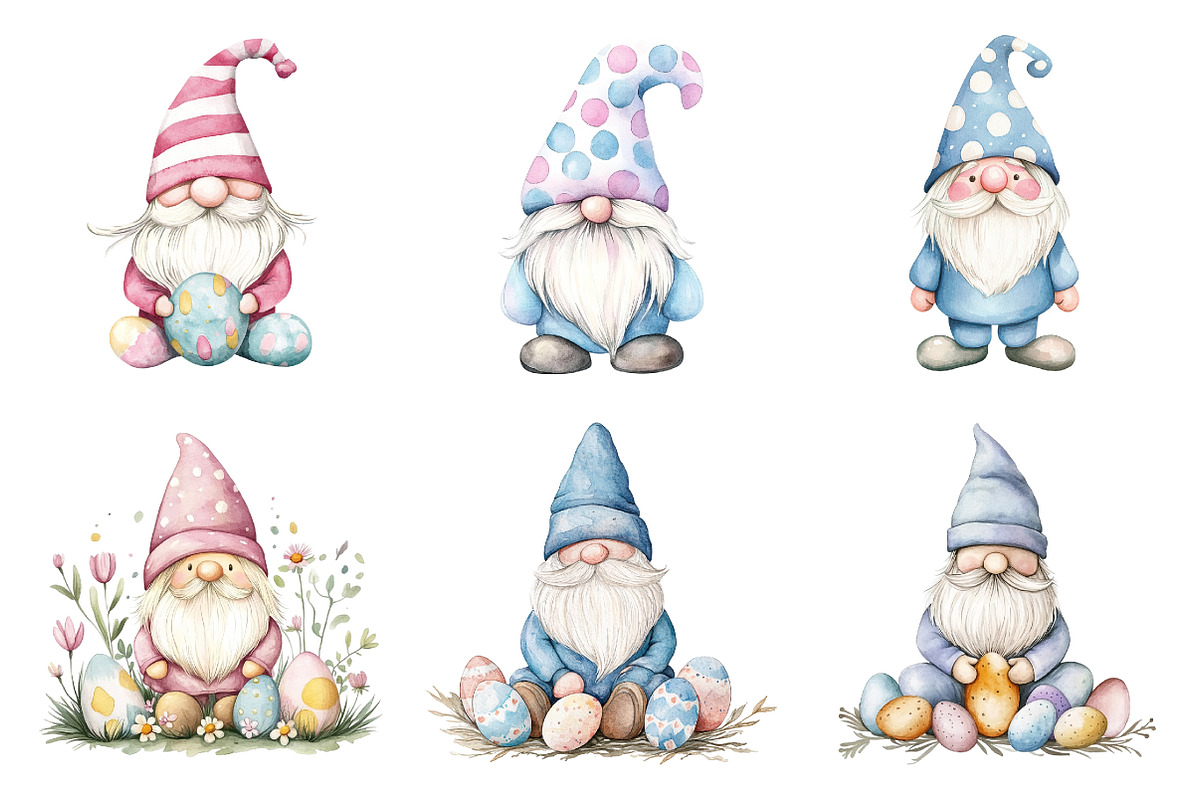 Easter Gnomes Clipart, an Illustration by Design Market (Photo 4 of 5)