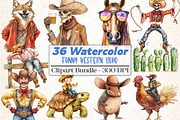 Watercolor Funny Western Boho Clipar, an Illustration by DreamCafeArt (Thumbnail 1 of 5)