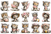 Whimsical Beach Kitten Clipart, an Illustration by OK Design (Thumbnail 3 of 6)