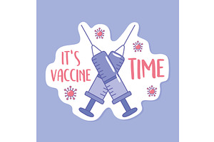 vaccine time syringes, a Healthcare Illustration by studiogstock