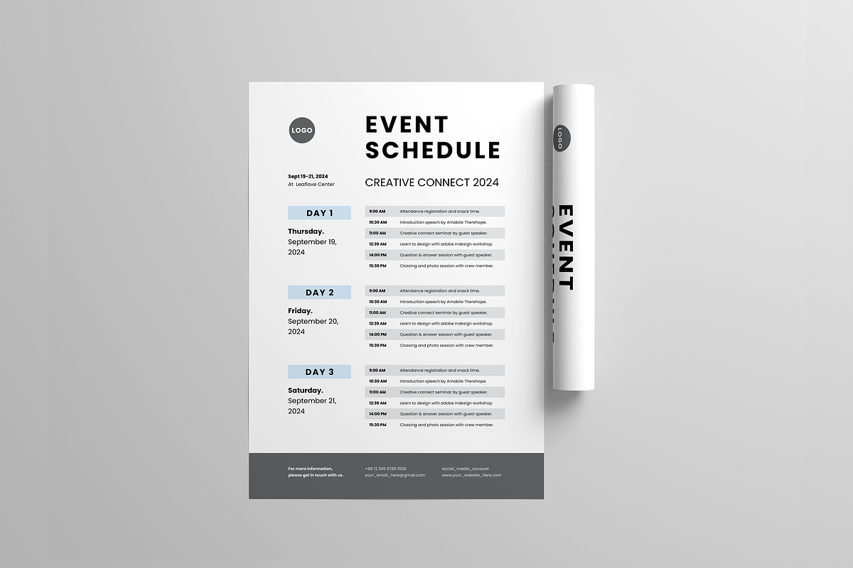 Event Schedule | MS Word & Indesign, a Flyer Template by Leaflove (Photo 4 of 5)