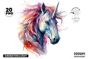 Watercolor Unicorn Magical Clipart, an Animal Illustration by Creative Arslan (Thumbnail 8 of 8)