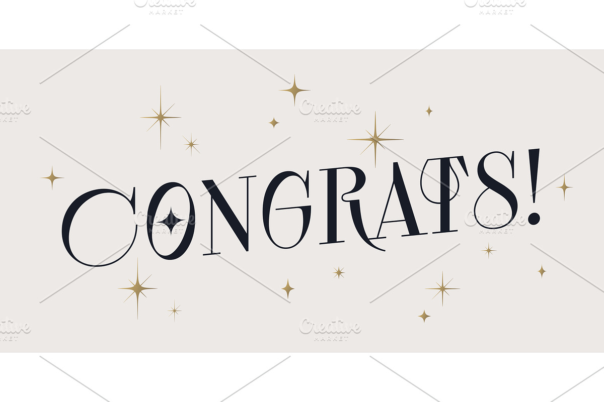 Congrats, Congratulation. Lettering, an Illustration by Foxys Graphic