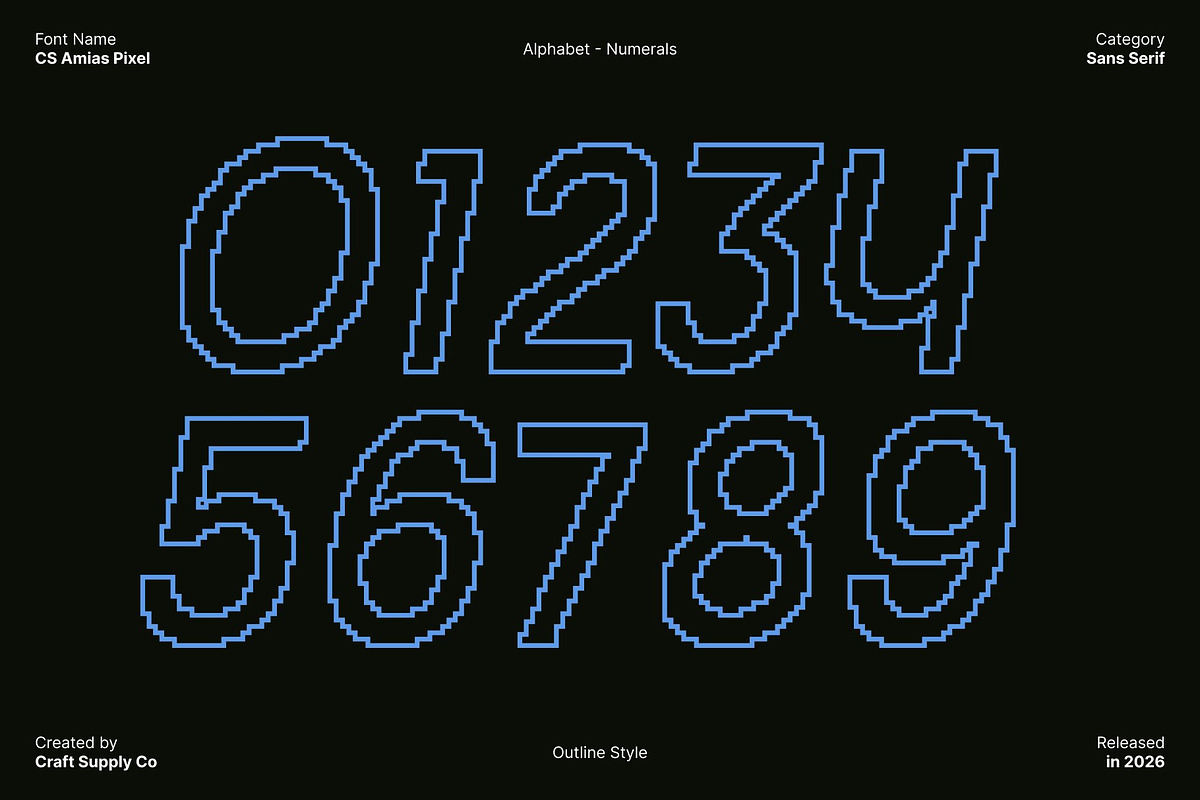 CS Amias Pixel, a Sans Serif Font by Craft Supply Co. (Photo 7 of 8)