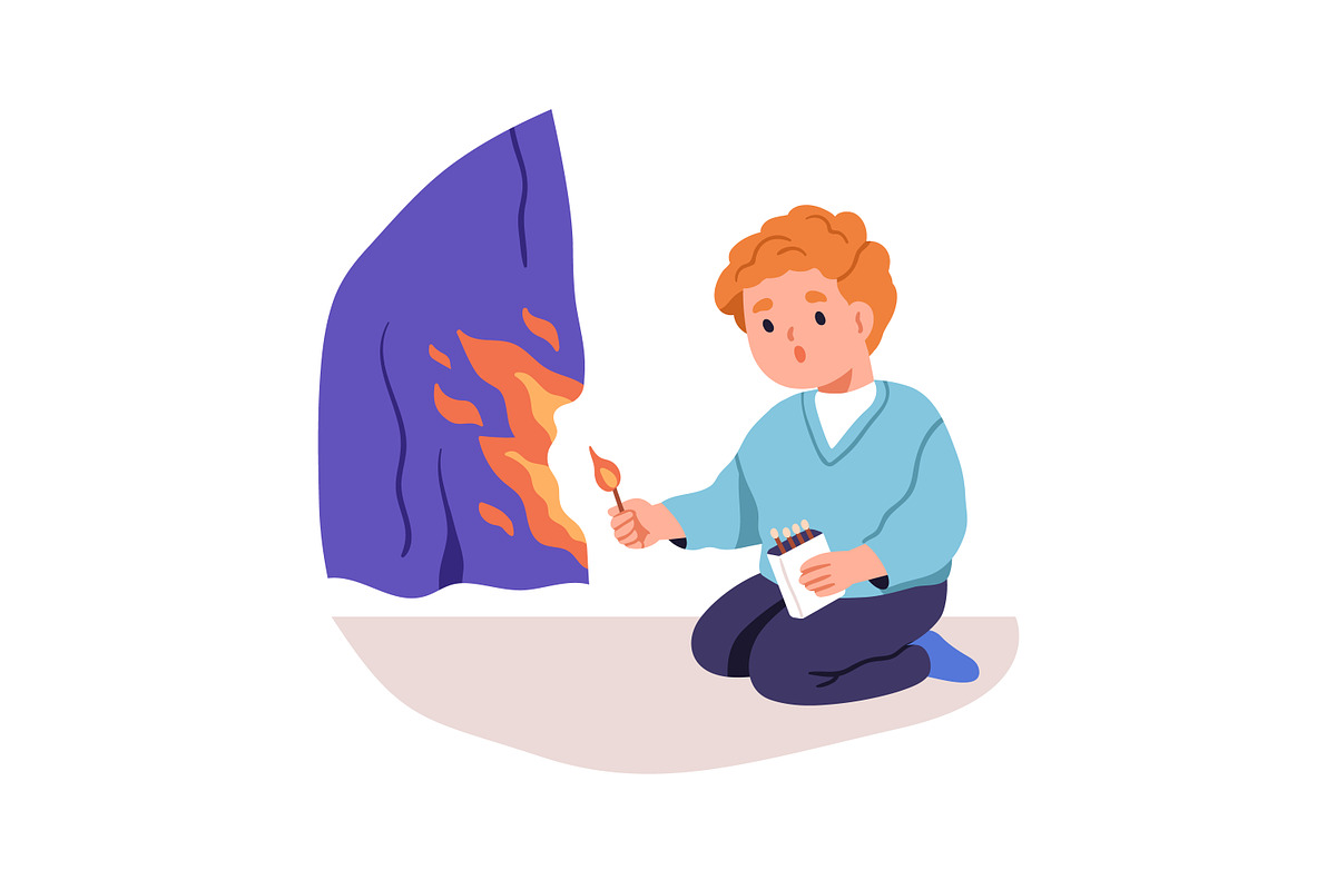 Kids in danger set. Safety concept, a Person Illustration by Good Studio (Photo 12 of 12)