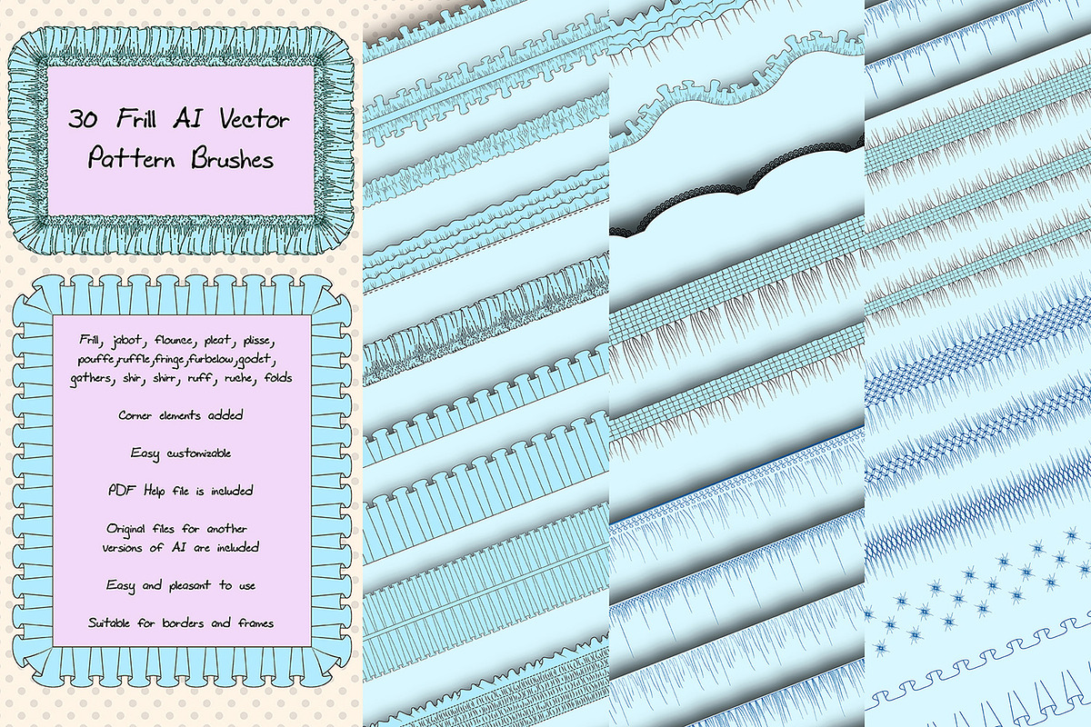 31 Sewing Illustrator Brushes, a Brush Add-On by Kseniya-Omega (Photo 1 of 3)