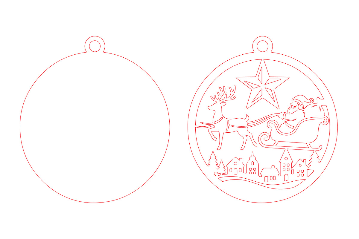 Santa Reindeer Laser Cut Christmas, a Seasonal Illustration by CraftArtStudio (Photo 3 of 3)