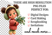 Christmas Whimsical Girl Clipart, an Illustration by Daily.Designs (Thumbnail 2 of 5)