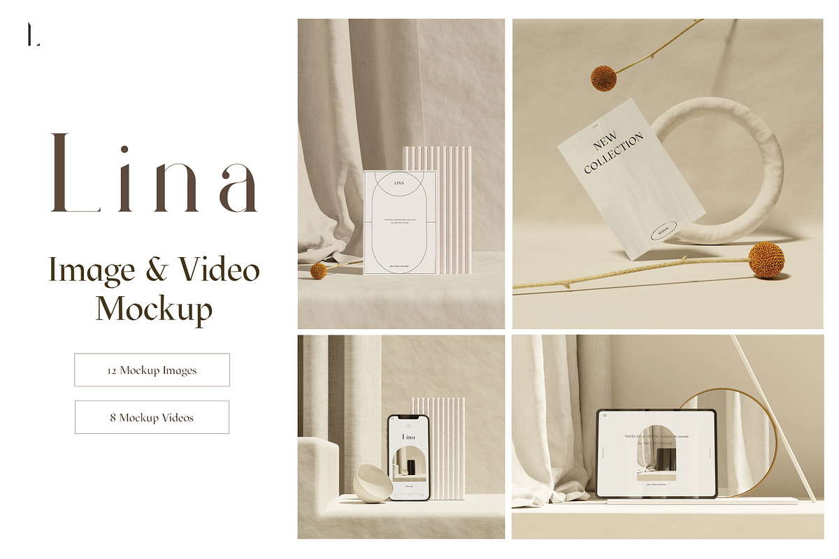 Lina Image Video Branding Mockup, an iPad Mockup by LINII (Photo 1 of 14)