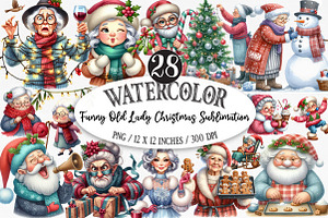 Funny Old Lady Christmas Sublimation, an Illustration by Designking