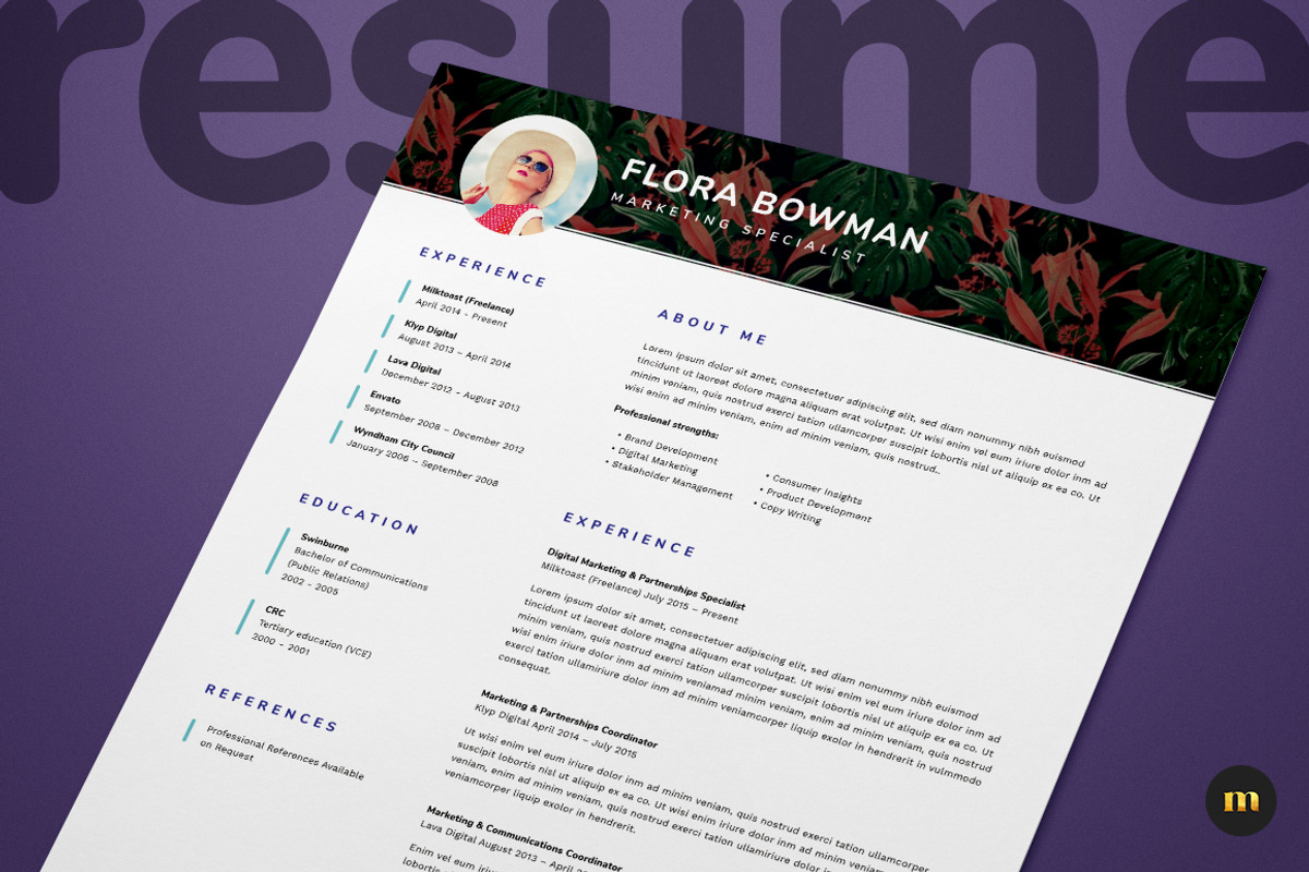 Resume/CV and Cover Letter, a Resume Template by Milktoast (Photo 1 of 4)