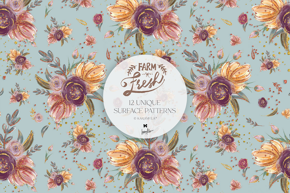 Fall Farm Market Seamless Patterns, a Pattern Graphic by KaramfilaS (Photo 3 of 17)