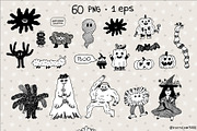 Odd Little Halloween doodle monsters, an Object Graphic by kostolom3ooo (Thumbnail 4 of 6)