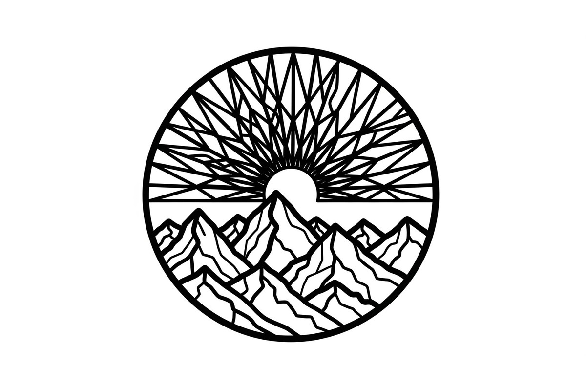 Mountain Sun Circle Design Bundle, an Illustration by Creativeshirt (Photo 22 of 31)