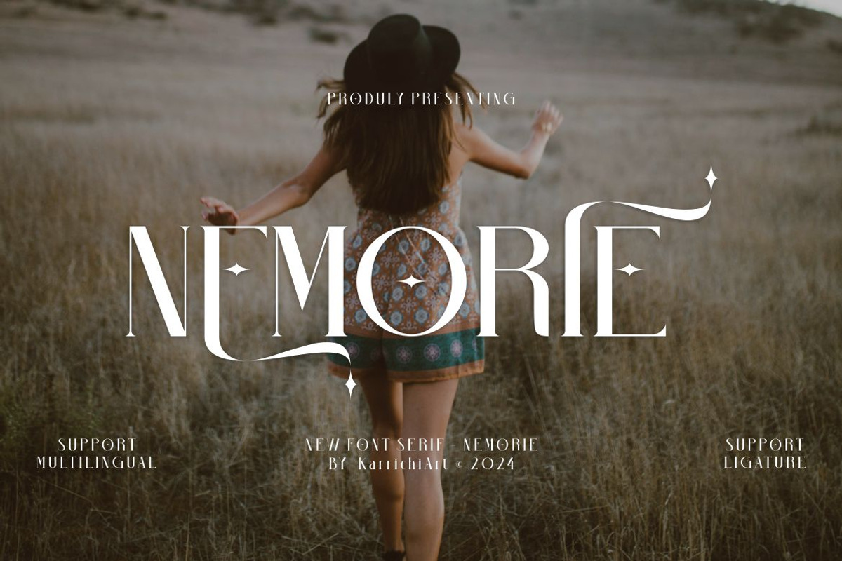 Nemorie, a Serif Font by Kenrichi (Photo 1 of 9)
