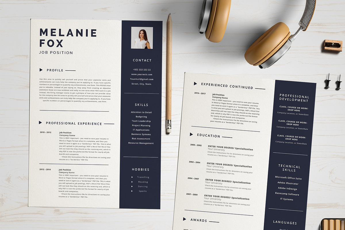 Feminine CV Job Resume Template, a Resume Template by Wow Designs