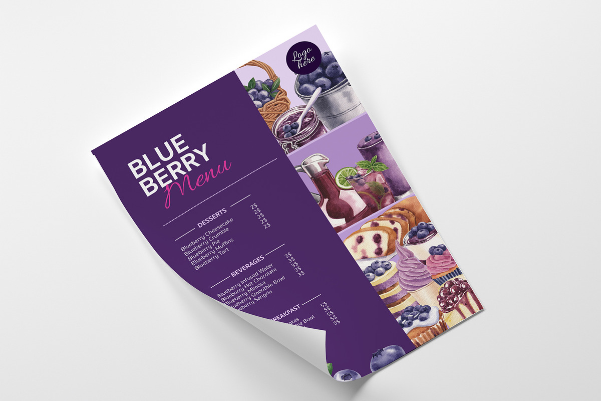 Blueberry Watercolor Hand Drawn, a Food Illustration by CreativeValuation (Photo 10 of 17)