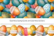 Easter watercolor set, colored eggs, an Illustration by Artmanata (Thumbnail 5 of 14)