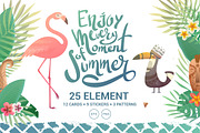 Tropical set of flamingo. Vector, an Illustration by Fay_Francevna (Thumbnail 1 of 6)