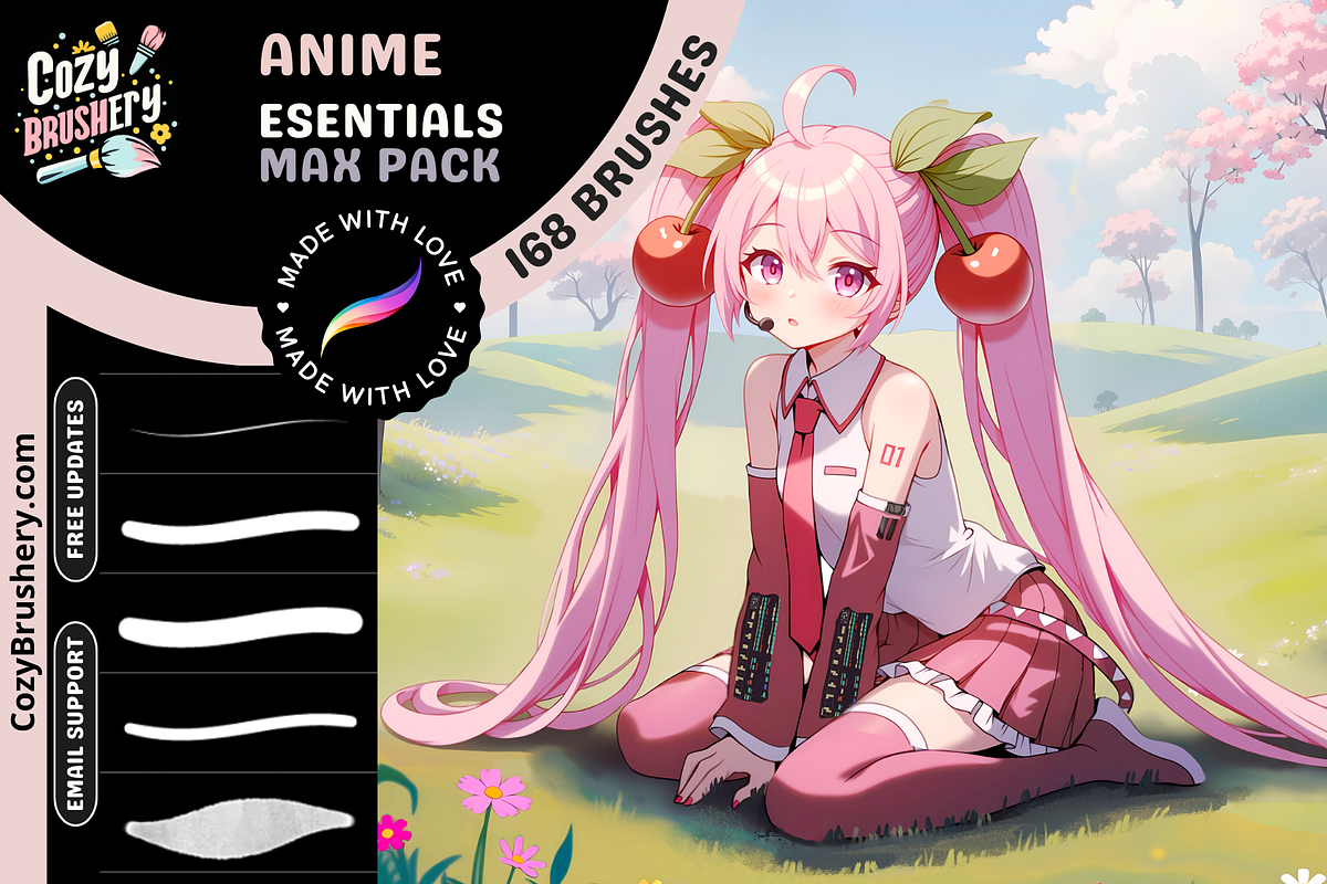 Procreate Anime MaxPack Brushes, a Brush Add-On by Cozy Brushery (Photo 1 of 10)