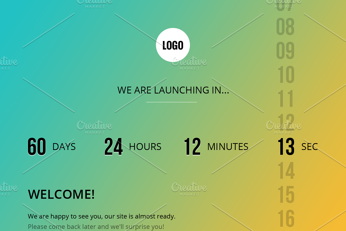 Creative Coming Soon Template PSD, a Websites & App Template by DesignMarket (Photo 3 of 10)