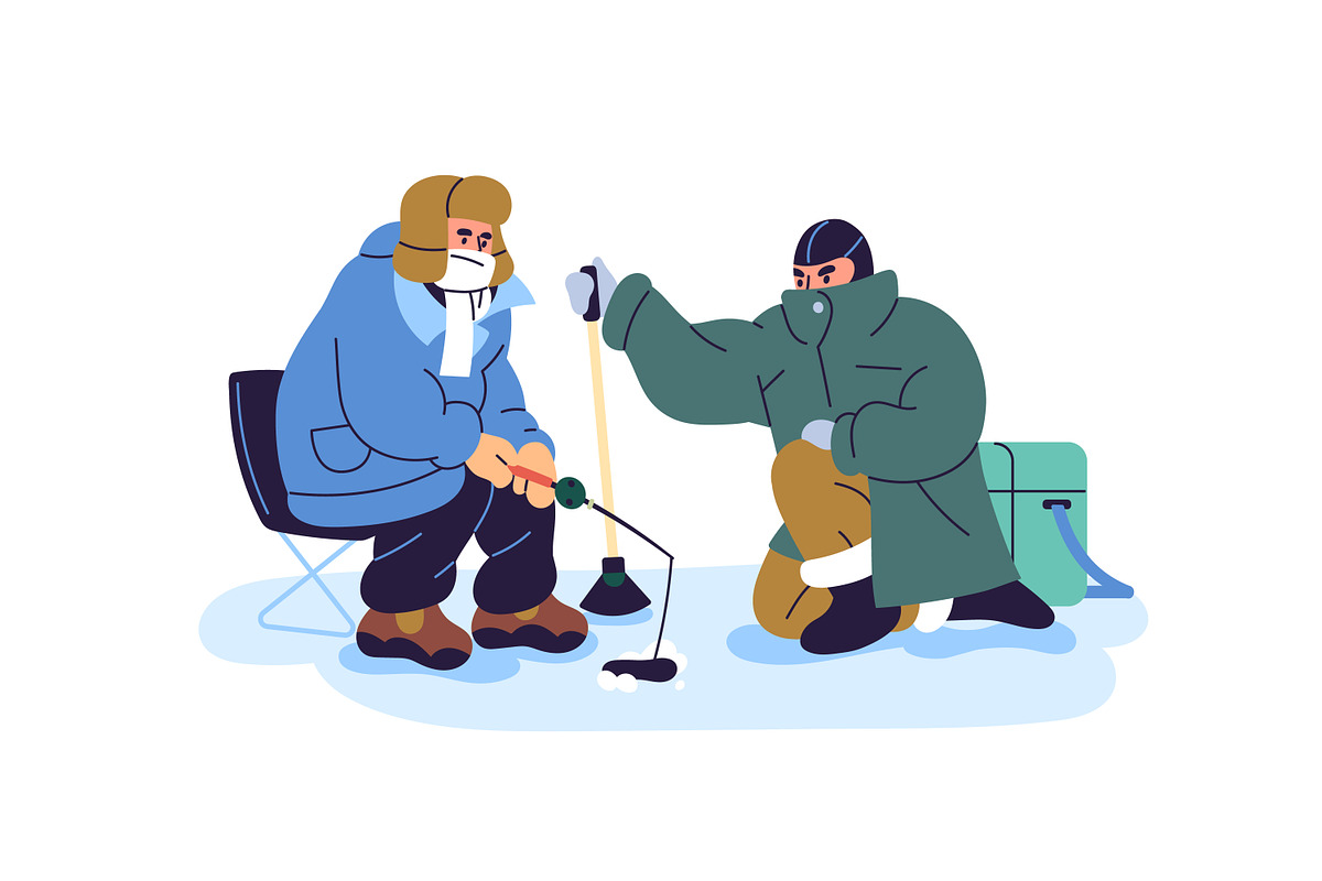 Fishermen catch fish, fishing set, a Person Illustration by PaperTrident (Photo 7 of 9)