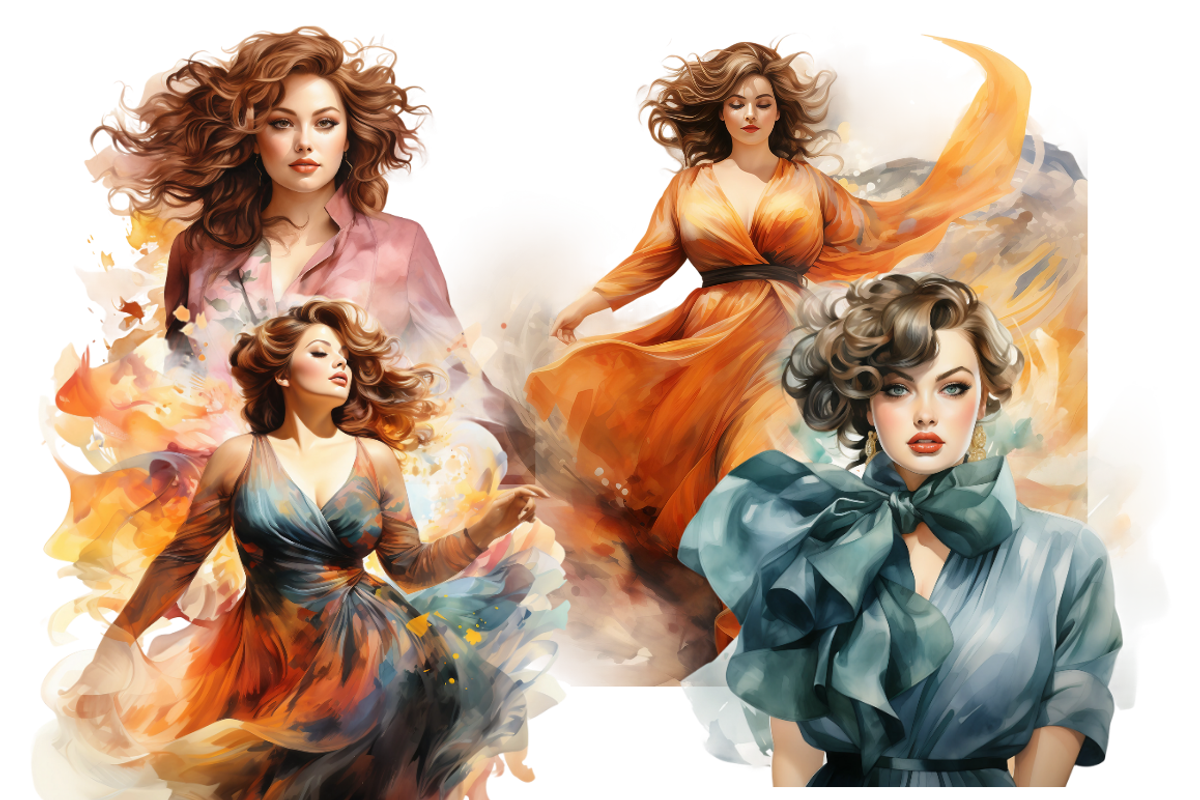 Watercolor Curvy Beauty Clipart, a Person Illustration by Mash Mash Stickers (Photo 7 of 9)