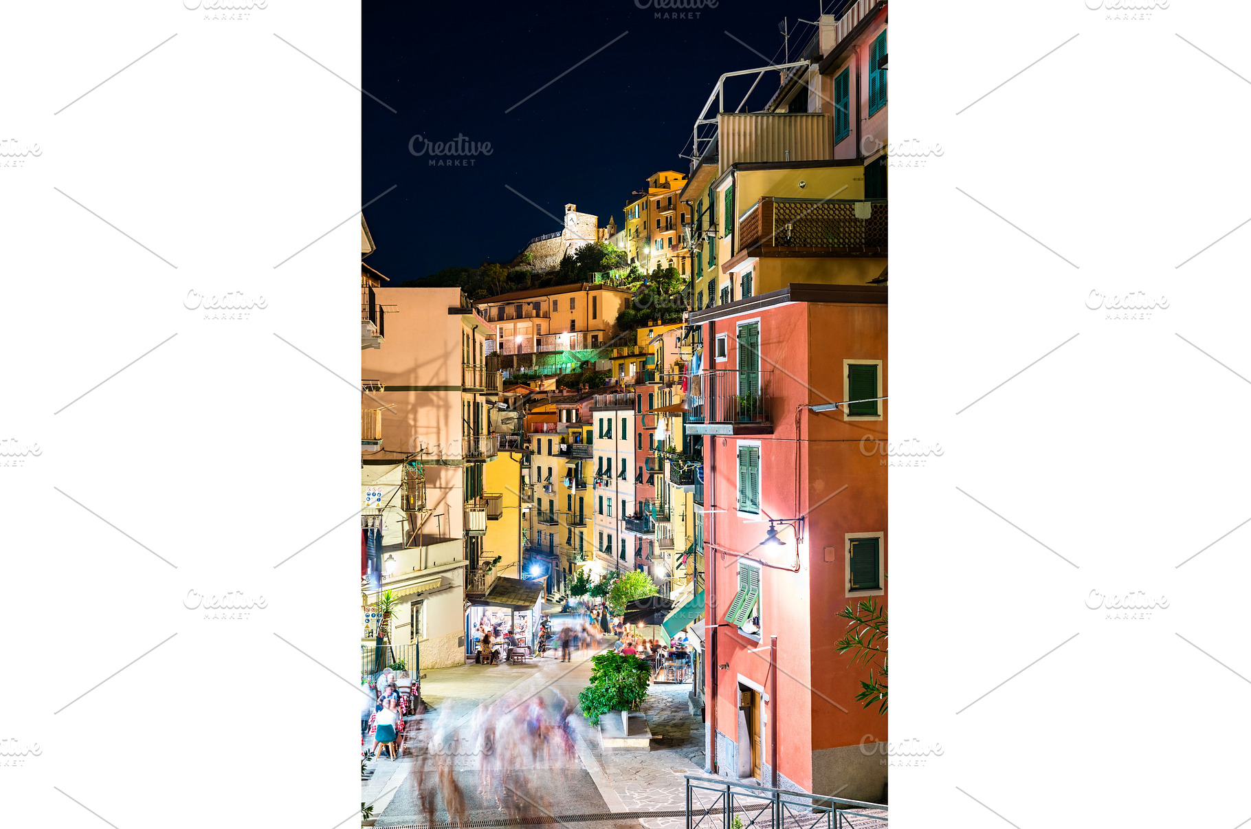Riomaggiore village at the Cinque, an Architecture Photo by Leonid Andronov