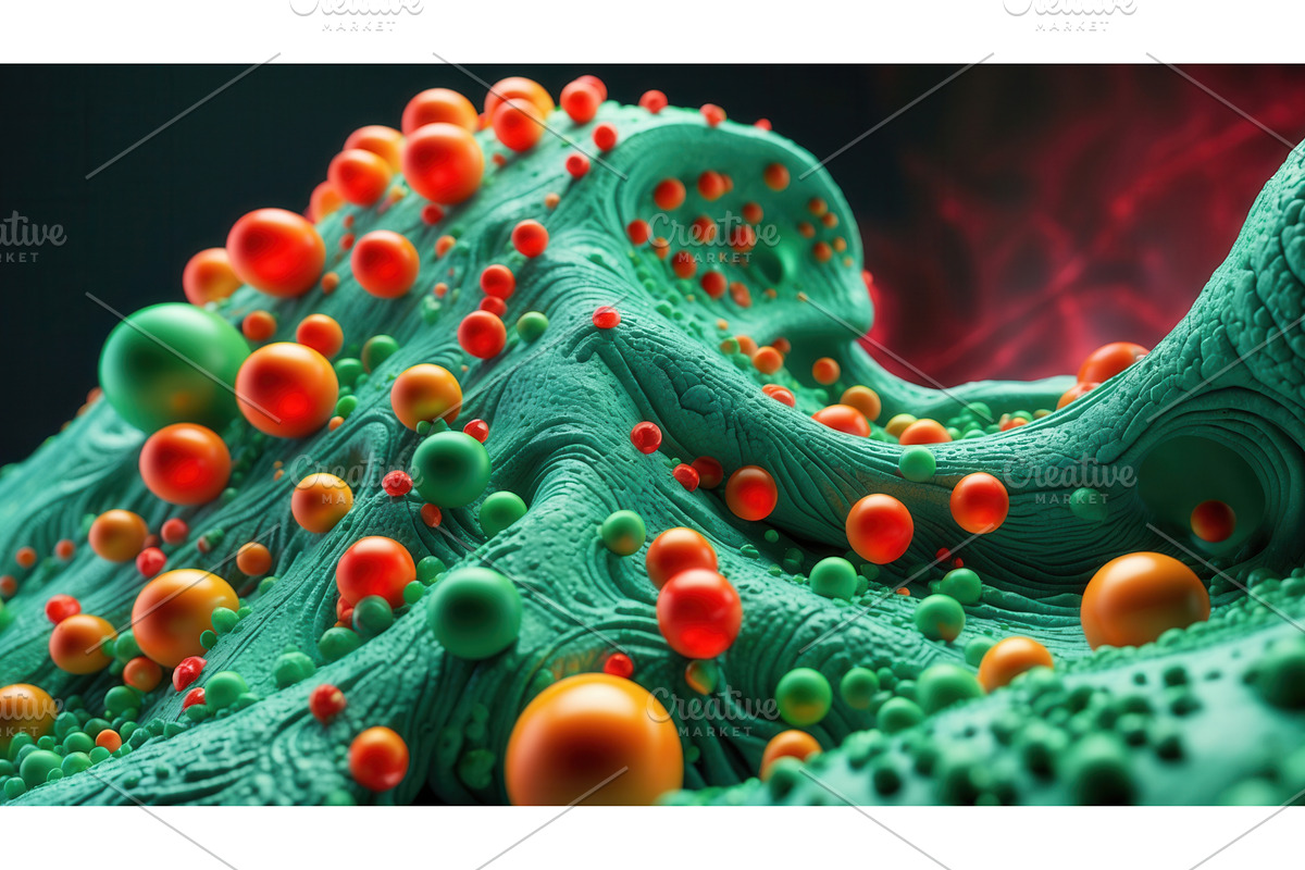 Abstract green and red organic, an Illustration by tilialucida