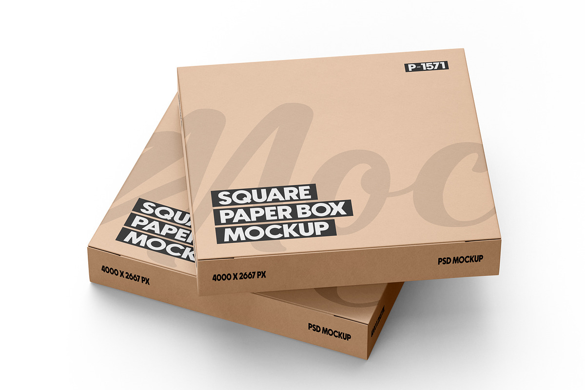 Kraft Square Box Mockup, a Packaging Mockup by Ram Studio (Photo 3 of 14)