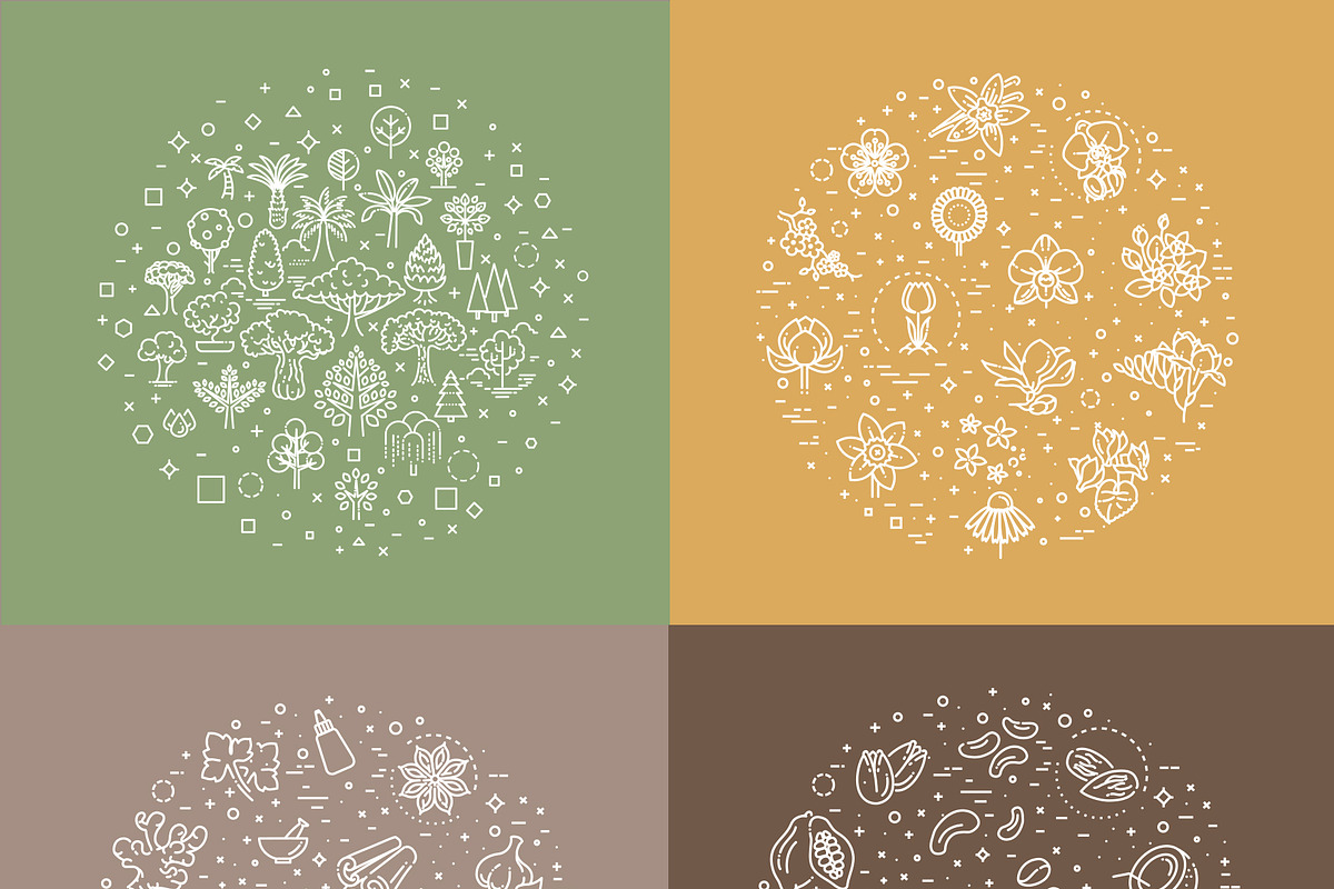 Line Nature Icons Set, an Outline Icon by Tettygreen (Photo 8 of 16)