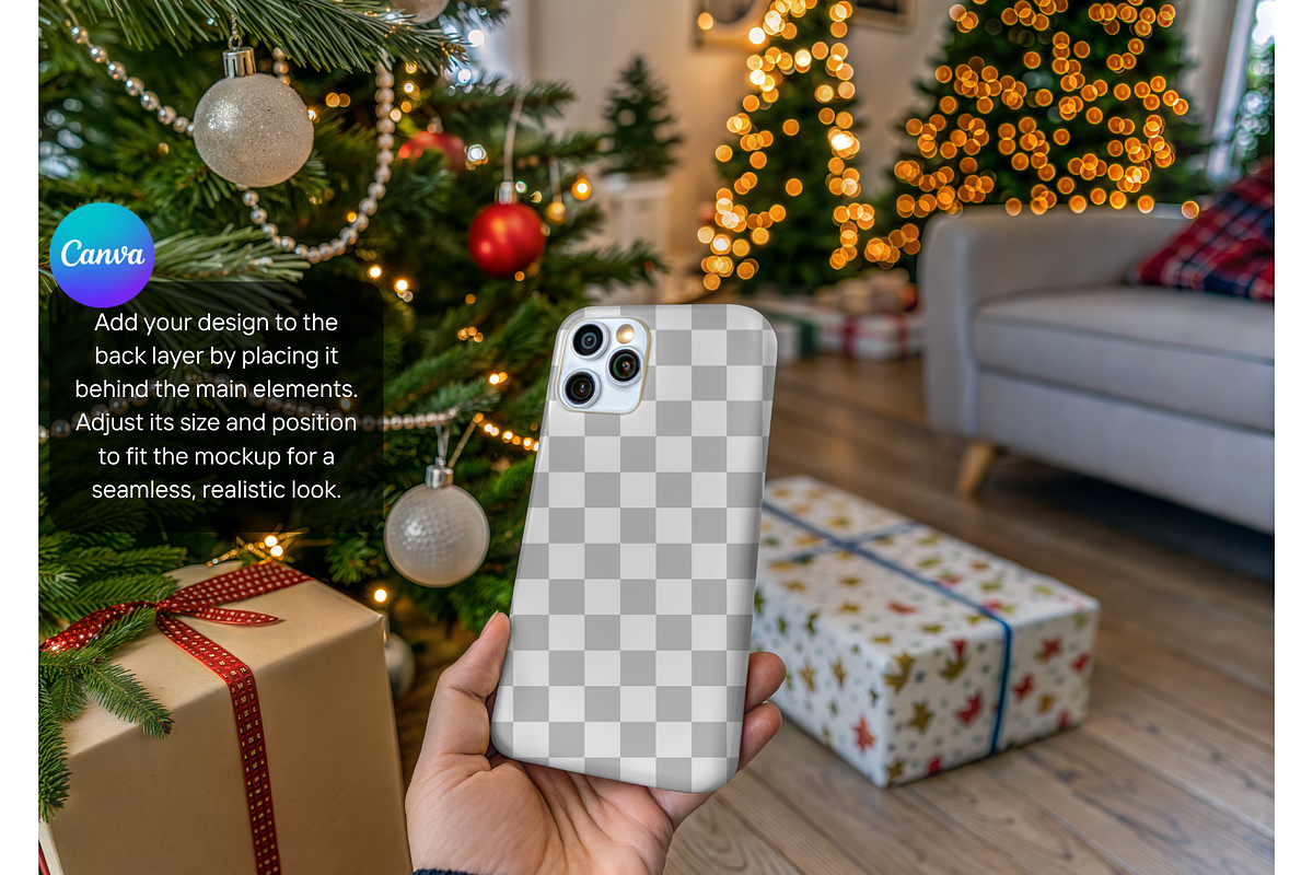 Festive Mobile Case Mockup near Tree, a Product Mockup by MockupWizard (Photo 3 of 5)