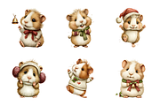 Artistic Christmas Guinea Clipart, a Seasonal Illustration by Design Art (Thumbnail 3 of 5)