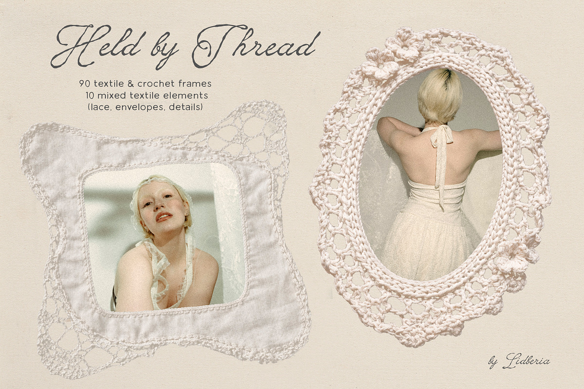Held by Threads: Lace Crochet Frames, an Object Graphic by Lidberia (Photo 1 of 9)