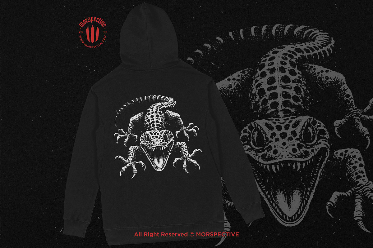 10 Bundle Dark Art Death Gecko Anger, an Illustration by Morspective (Photo 4 of 7)