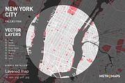 New York Map – Pale / Pink, an Illustration by MetroMaps (Thumbnail 1 of 3)