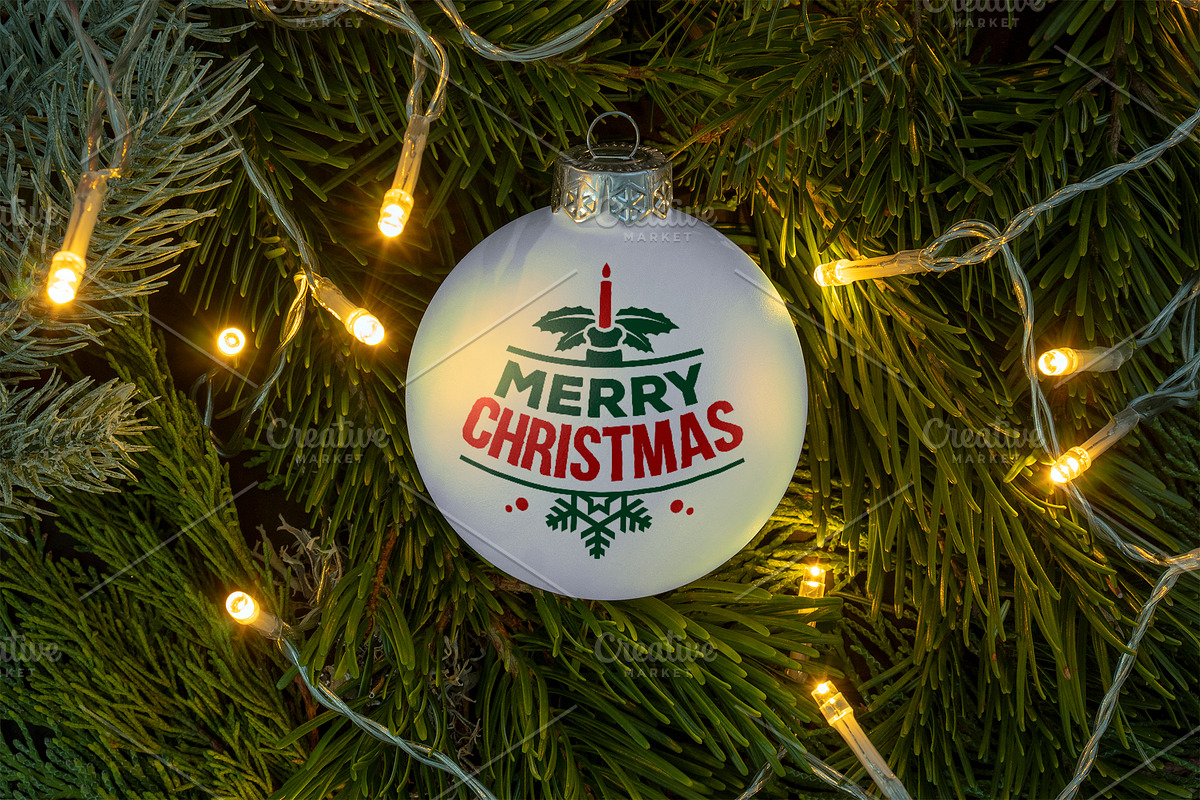 Christmas ball ornament mockup, a Mockup by Scredeck