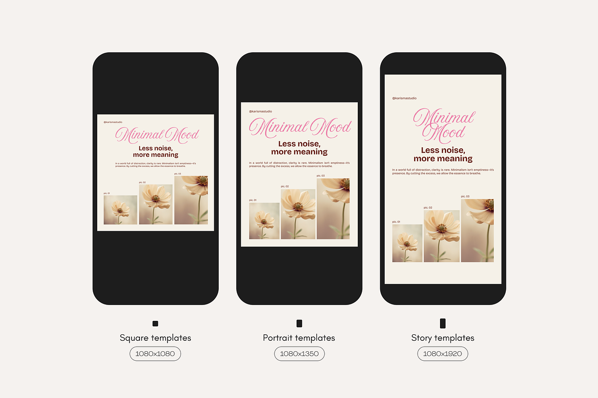Self-Care Instagram Canva Templates, a Social Media Template by Karisma Studio (Photo 6 of 10)