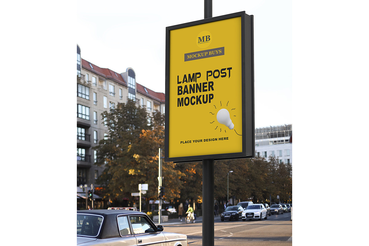 Lamp Post Banner Mockup, a Mockup by mockupbuys (Photo 3 of 4)