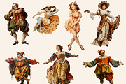 COMMEDIA DELL' ARTE CLIPART SET, a Person Illustration by Daring Digies (Thumbnail 2 of 8)